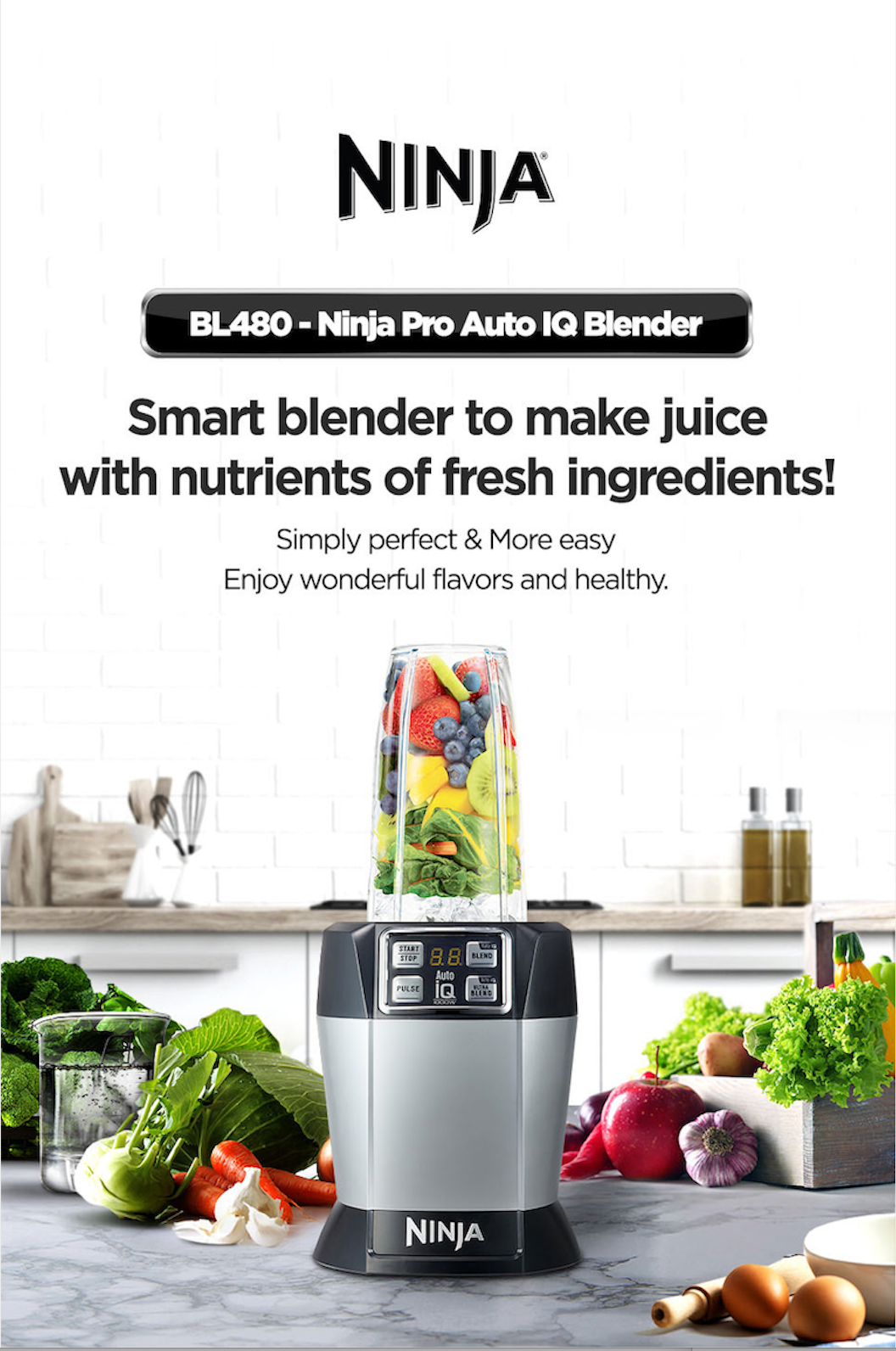 Ninja BL480 Blender with 1000-Watt Auto-iQ & Reviews